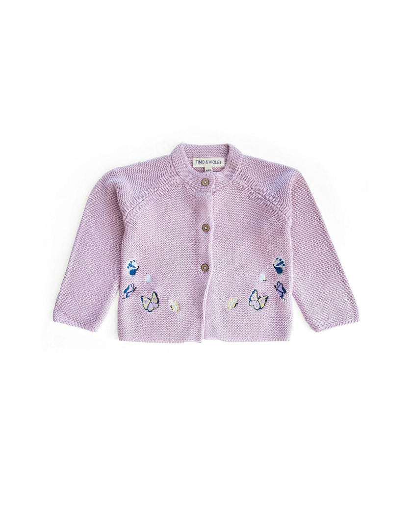 Baby Embroidered Butterfly Knit Cardigan