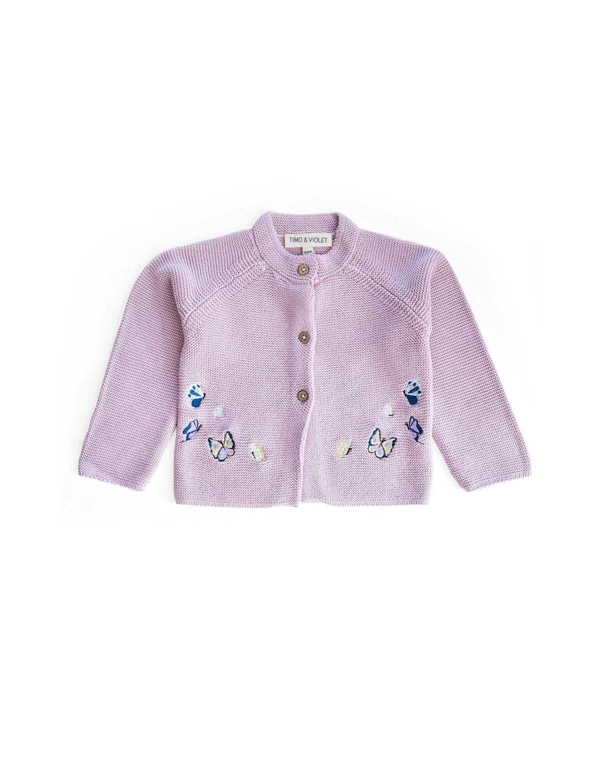 Baby Embroidered Butterfly Knit Cardigan