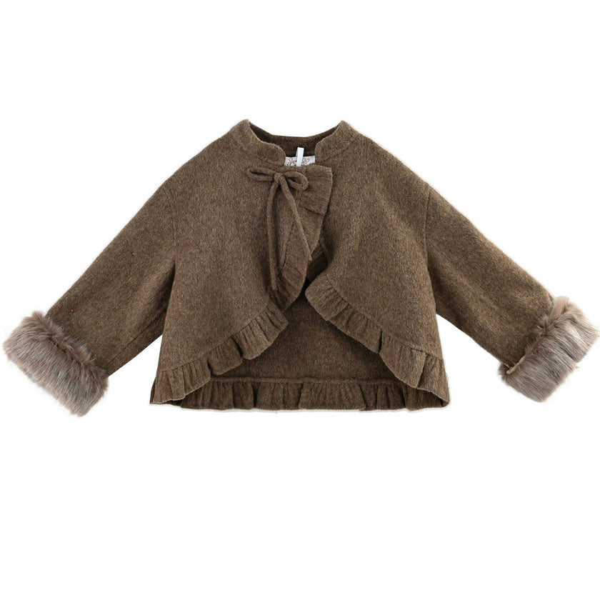 Brown Wool Dress & Jacket Set