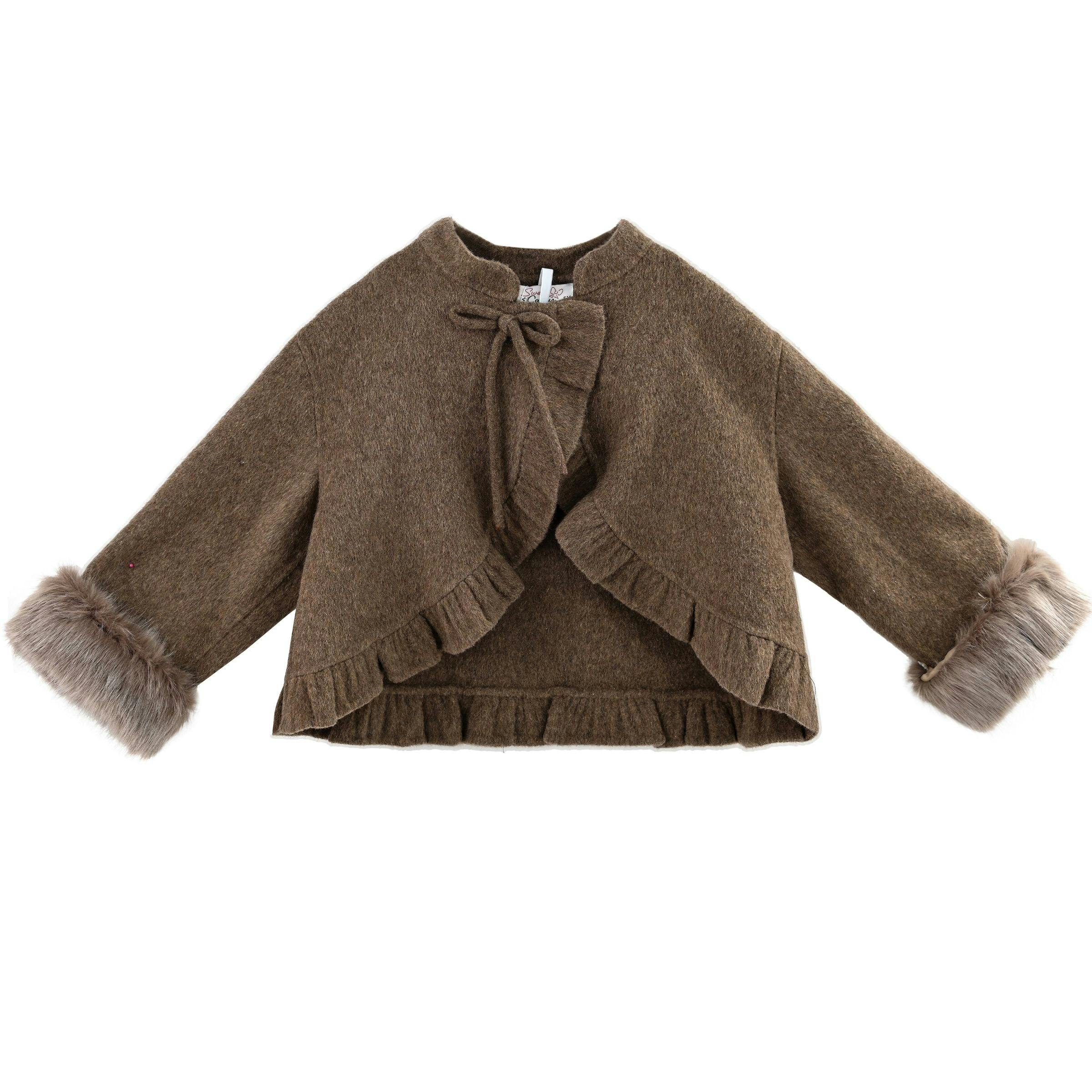 Brown Wool Dress & Jacket Set