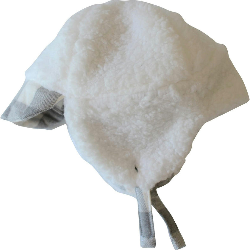 Winter Hat With Velcro Straps, Grey