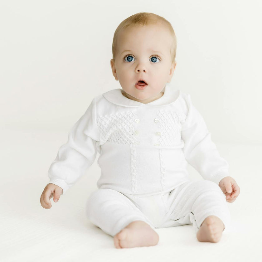 Diamond Lattice Knit Longall Pink