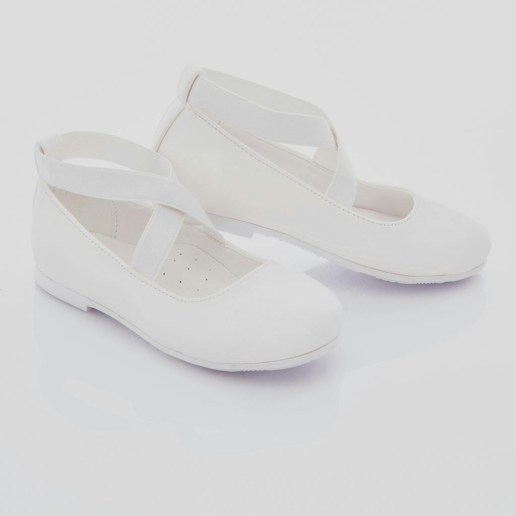 Perla Girls Snow White Matte Ballerina Flats
