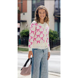 Pretty in Pink Bow Cardigan