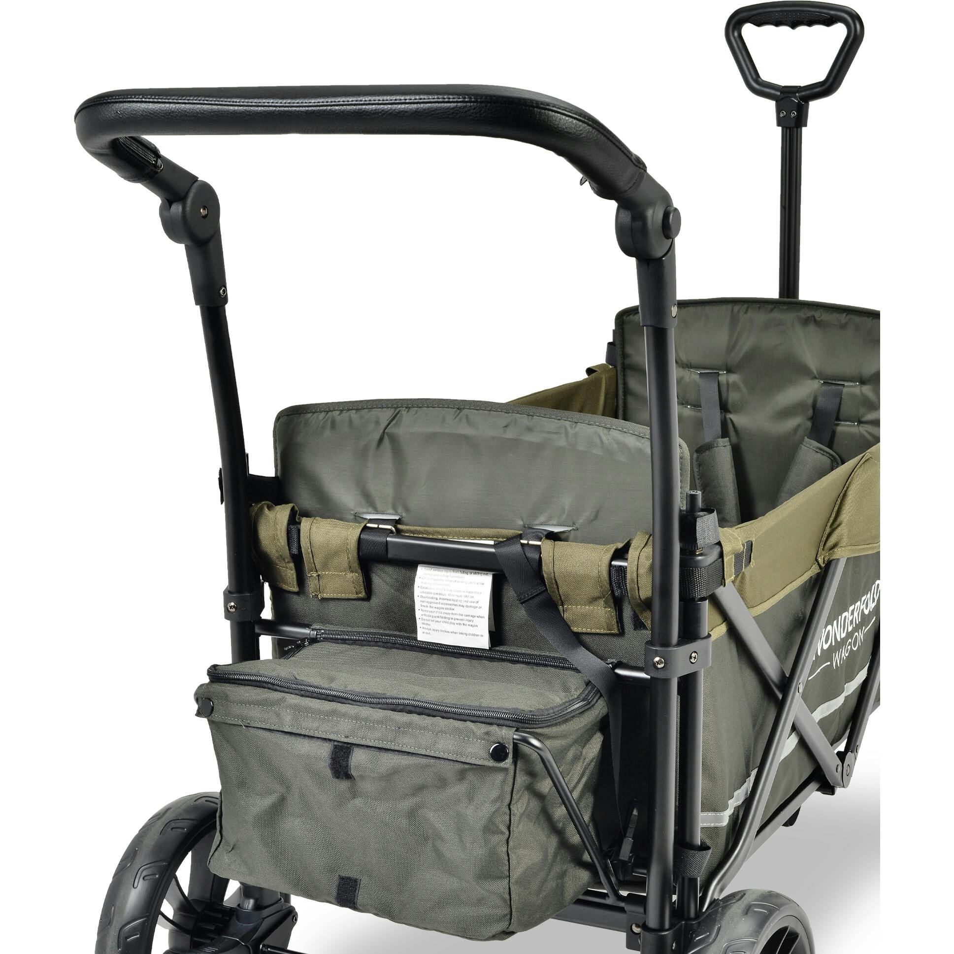Pull & Push Double Stroller Wagon 2 Seater with Magnetic Seatbelt Buckles