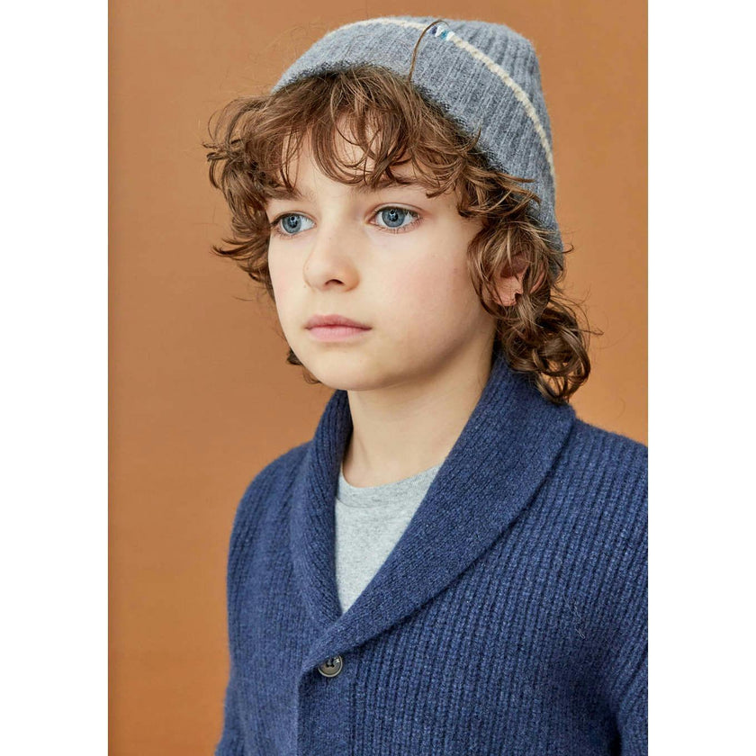 Merino Cashmere Ribbed Rolled-Up Beanie