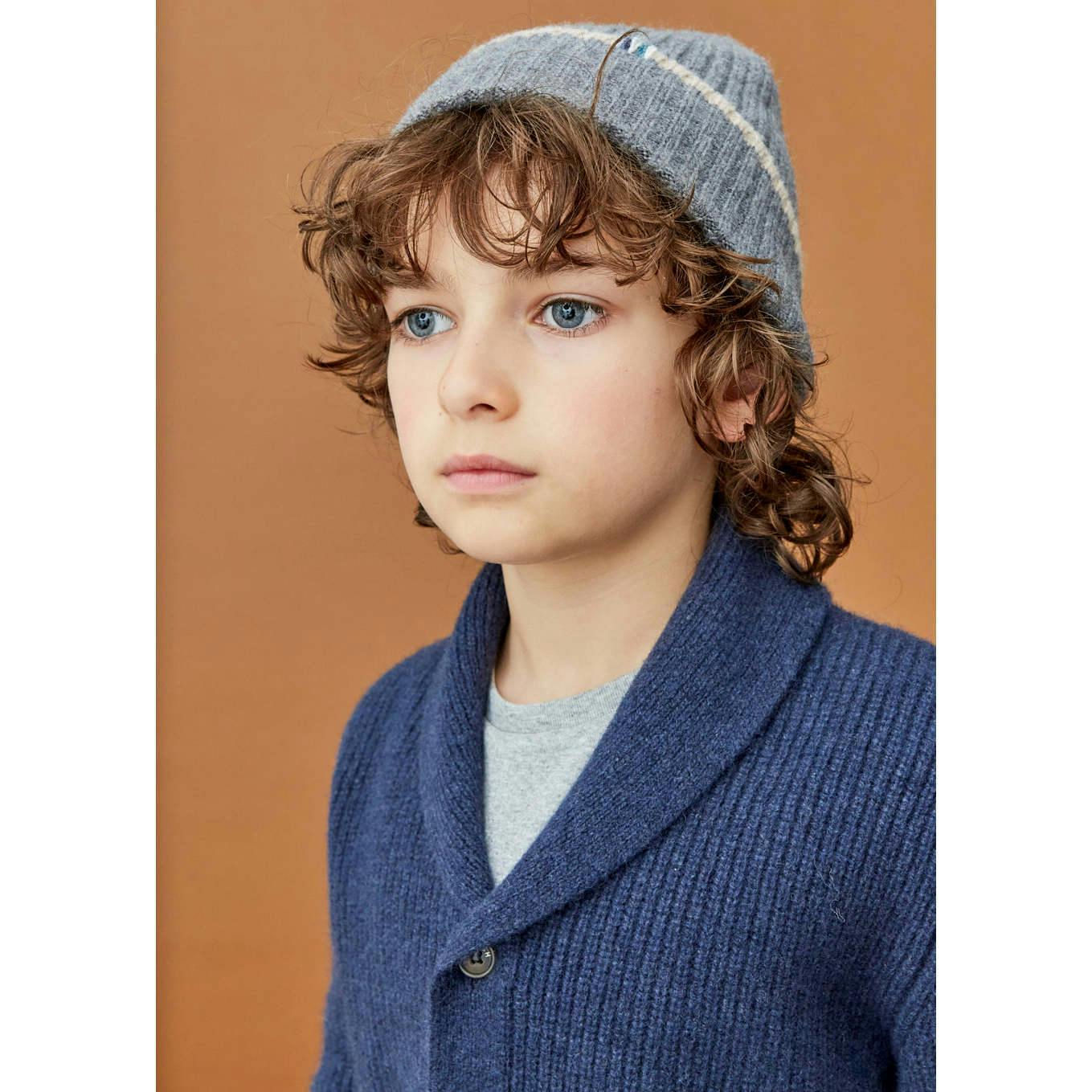 Merino Cashmere Ribbed Rolled-Up Beanie