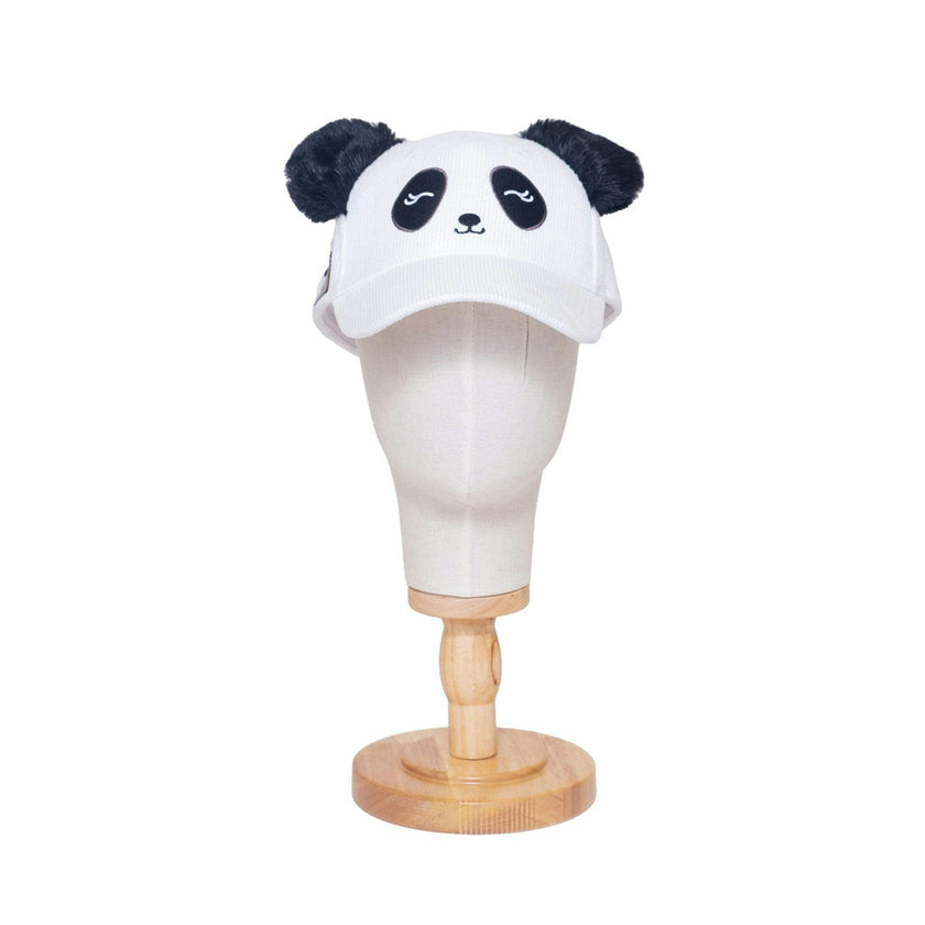 Corduroy Baseball Hat – Panda Face with Furry Ears