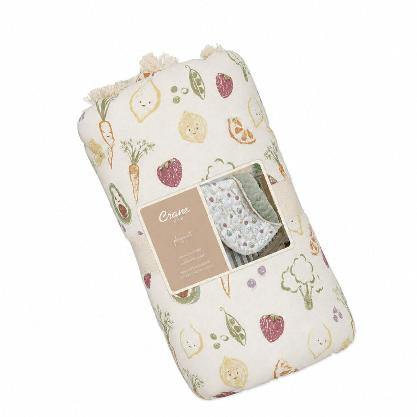 Clementine Fruits & Veggies Cotton Quilted Baby Play Mat
