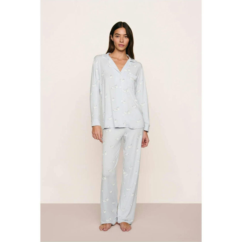 Gisele Printed TENCEL™ Modal Long PJ Set, Blue