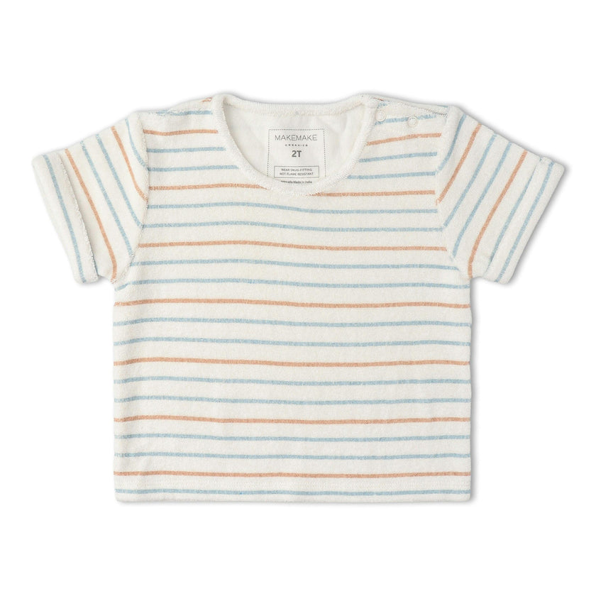 Organic Terry Tee & Shorts Set - Cabana Stripes
