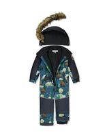 Kids One Piece Discover Snowsuit Blue Bear Print