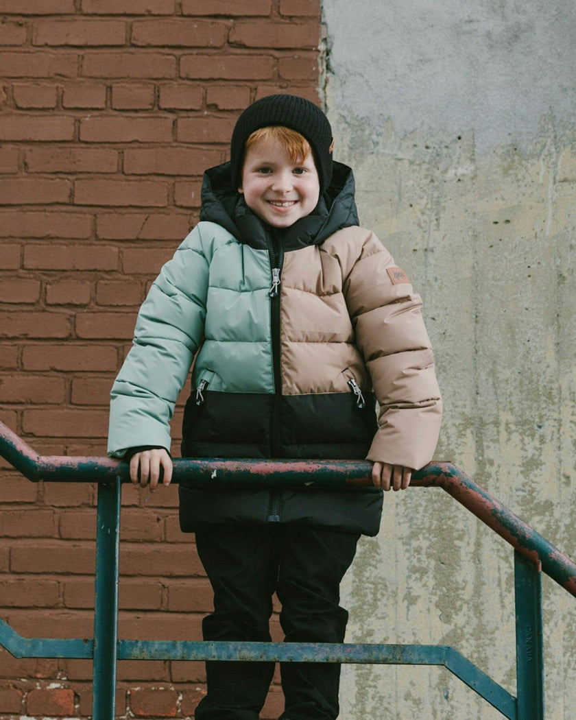 Colorblocked Puffy Winter Coat