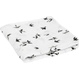 Organic Cotton Muslin Swaddle Blanket - Swallows