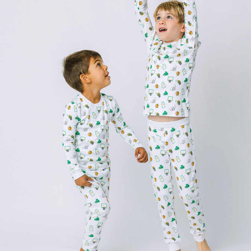 The Organic Long Sleeve Pajama Set [Hoops]