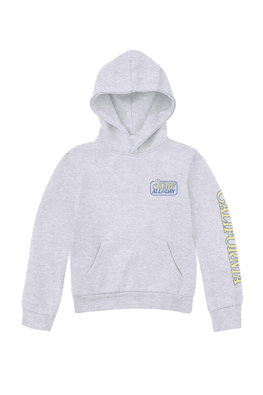 Kids Surf All Day Hoodie-H.Grey-Unisex