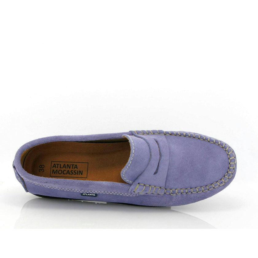 Penny Moccasins In Suede Leather, Violet
