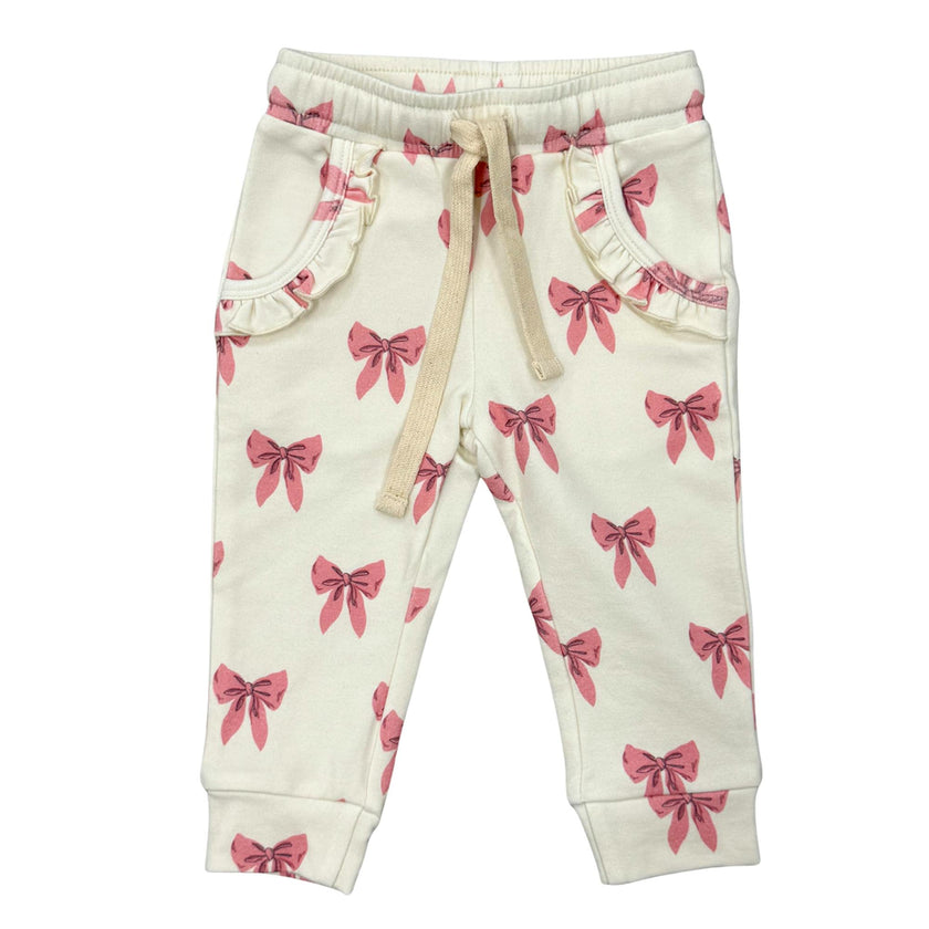 Girls Joggers in Rose Elegance Bows