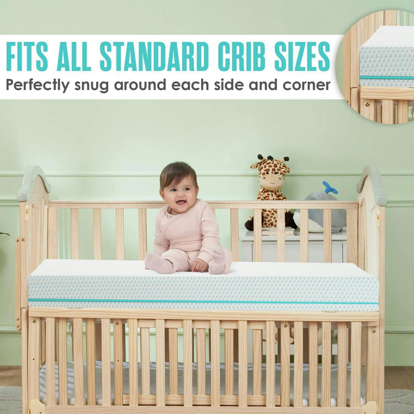 6” Crib Toddler Bed Mattress – Made in USA – Breathable Waterproof Washable