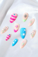 KATSEYE | PINKY UP – ALMOND PRESS-ON NAILS