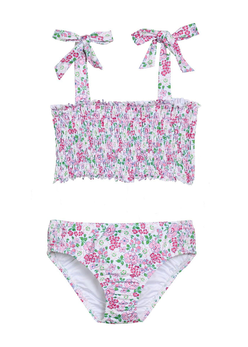 Smocked Bikini - Pink Bloomsbury Blossoms