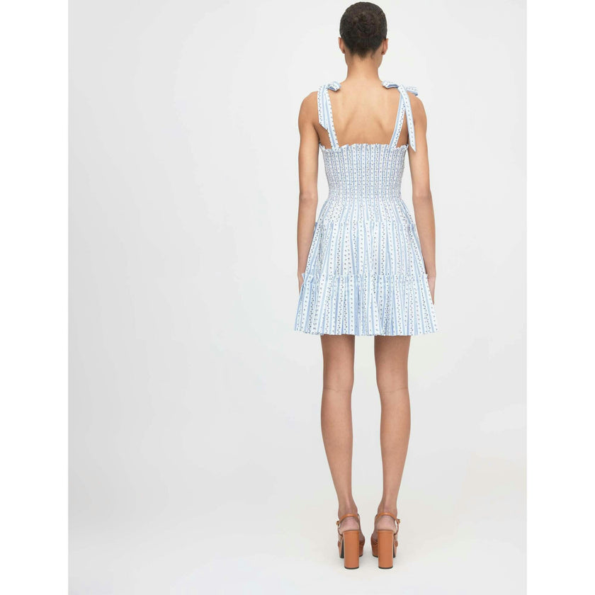 The Ribbon Charlotte Nap Dress - Blue Petal Stripe