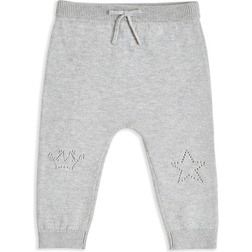 Pointelle Star Crawler Set - Grey