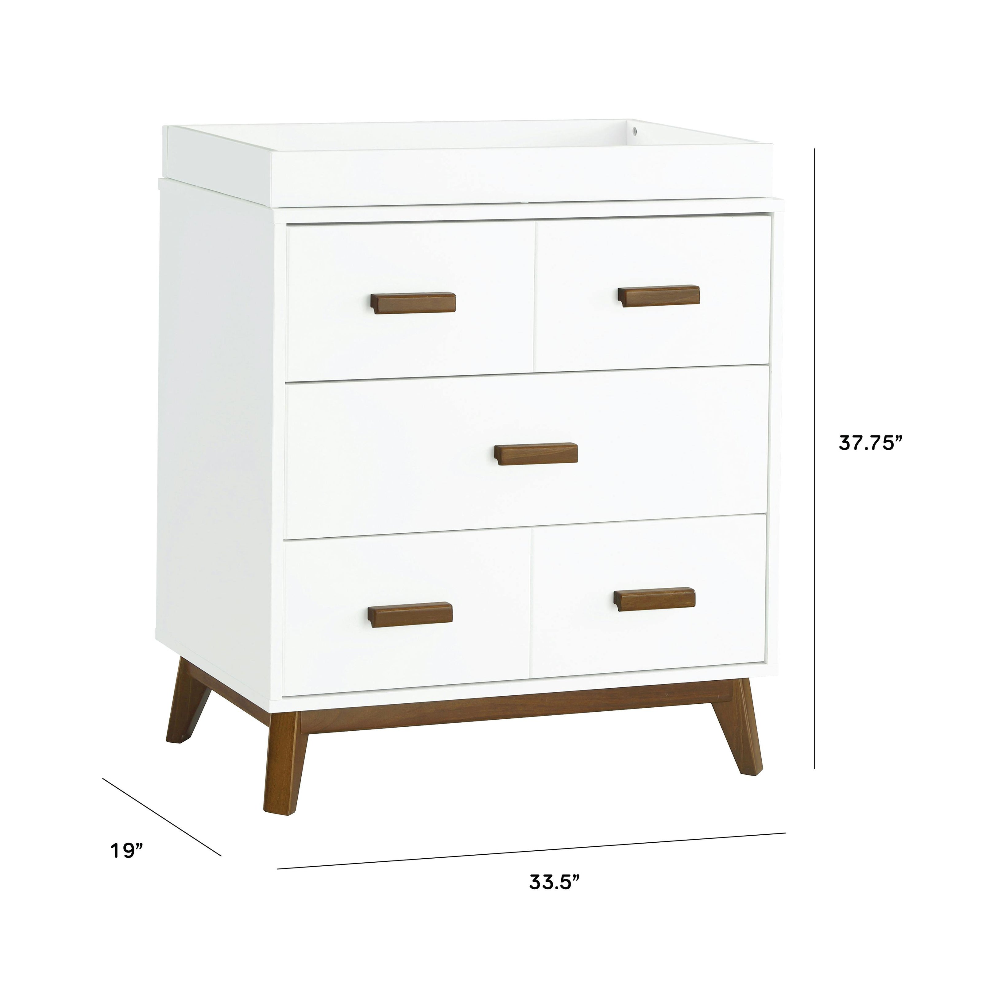 Scoot 3-Drawer Compact Changer Dresser with Removable Changing Tray (34