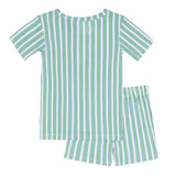 unisex tamarin stripe shirt and short pima pajamas set
