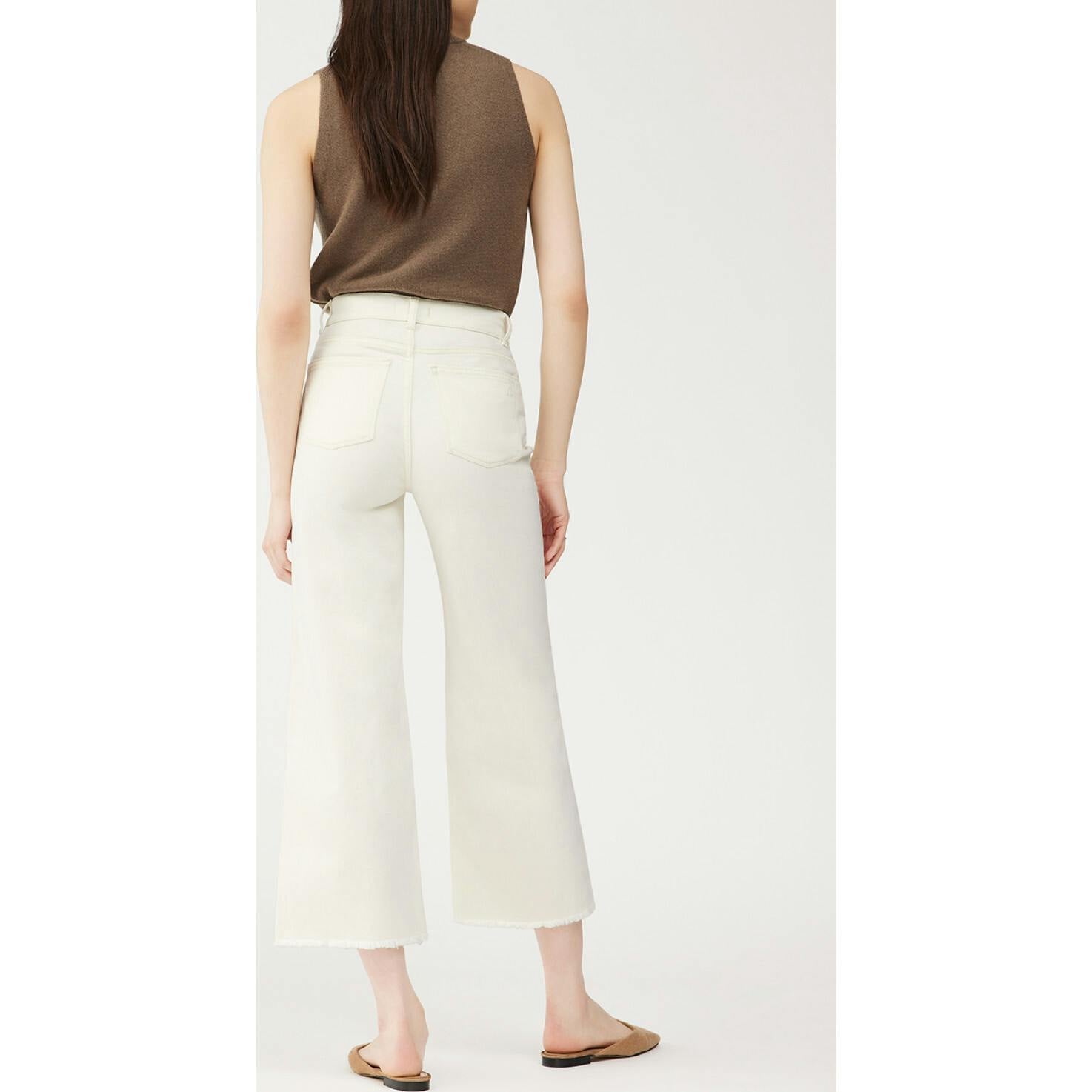 Hepburn Wide Leg High Rise Vintage Jeans | Eggshell