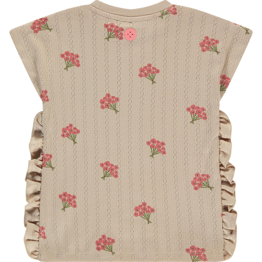 Floral Print Pointelle Top