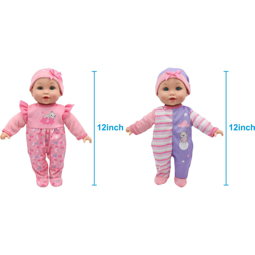 Little Darlings: 12" Twin Dolls Bedtime Fun Set - 29pc