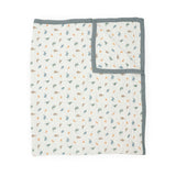 Organic Cotton Muslin Quilted Throw - Little Dino