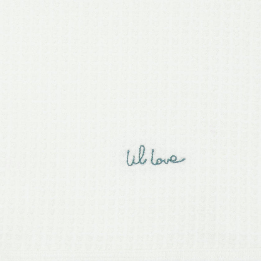 Lil Love Embroidered Waffle Blanket