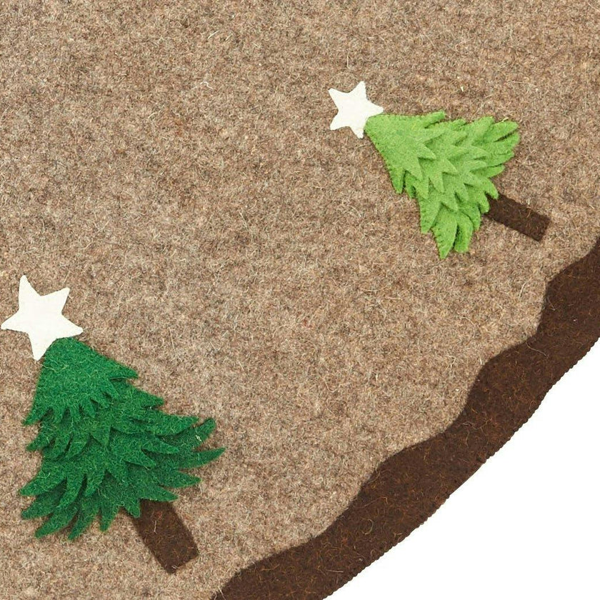 Handmade Christmas Trees Gray Christmas Tree Skirt Felt 60" Arcadia Home