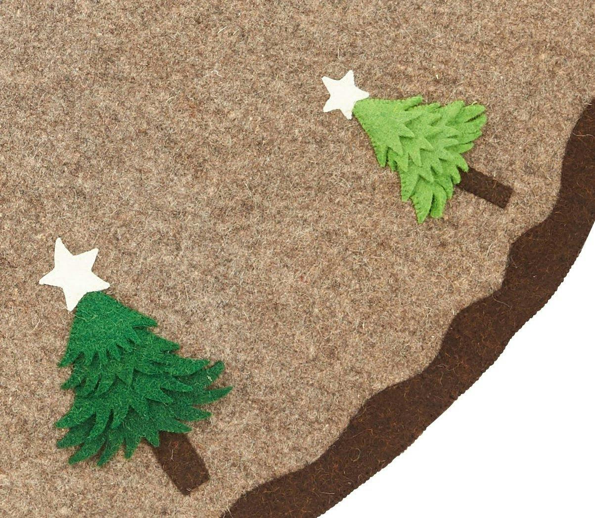 Handmade Christmas Trees Gray Christmas Tree Skirt Felt 60