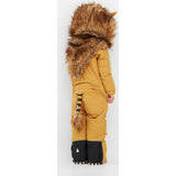 Liodo Adjustable Hood Waterproof Zipper Snowsuit, Brown