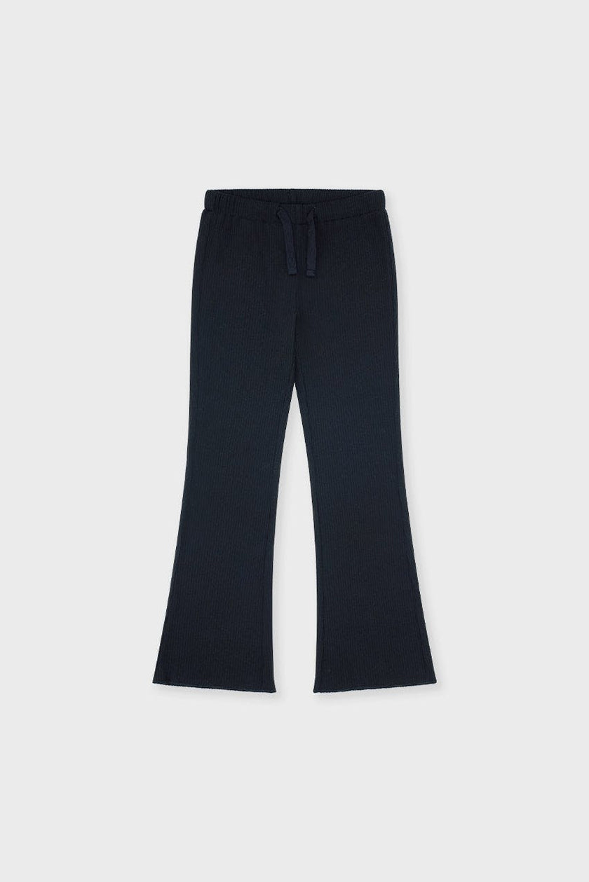 Organic Cotton Slim Flare Ribbed Pant