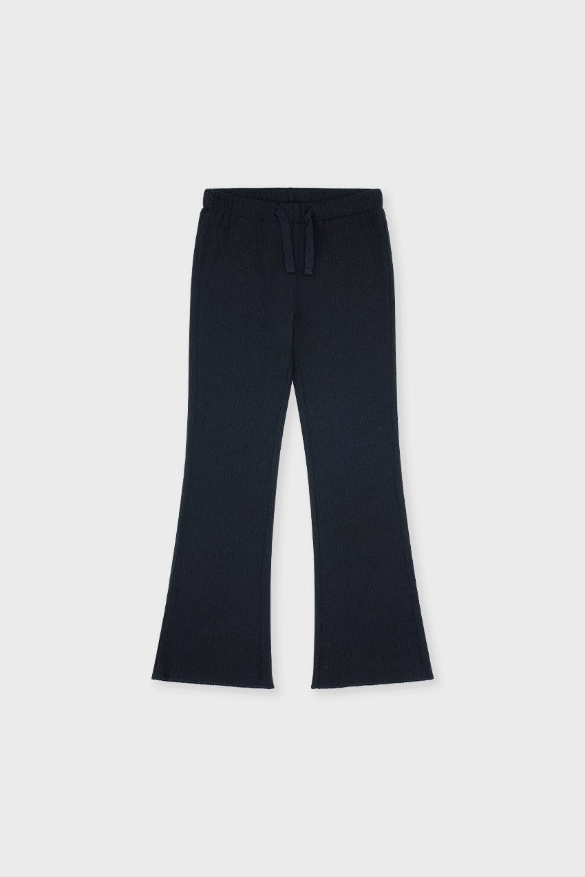 Organic Cotton Slim Flare Ribbed Pant
