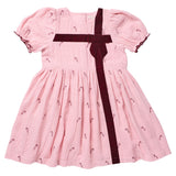 Girls Liliana Dress - Pink Velvet Bow