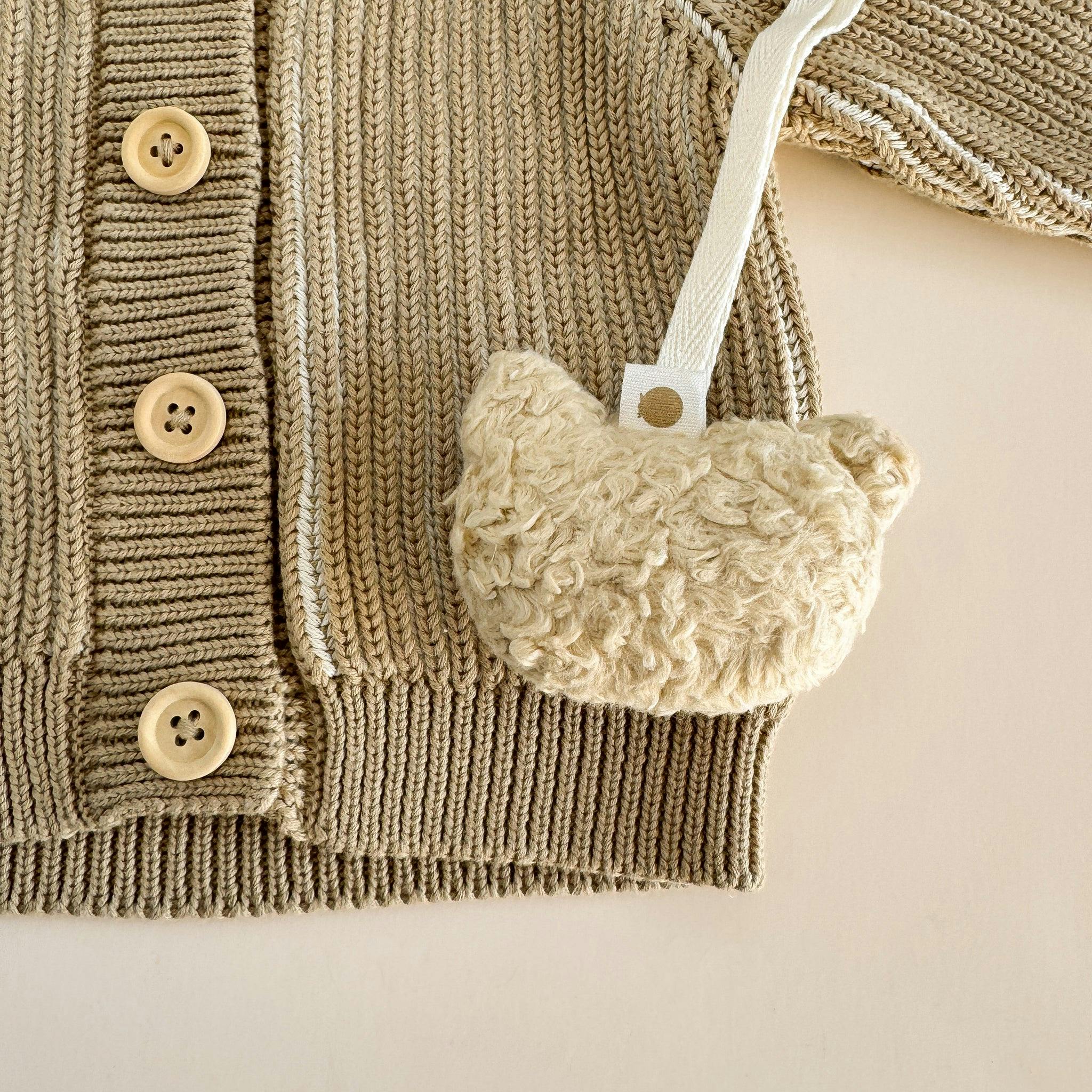 Bear Sherpa Pacifier Clip