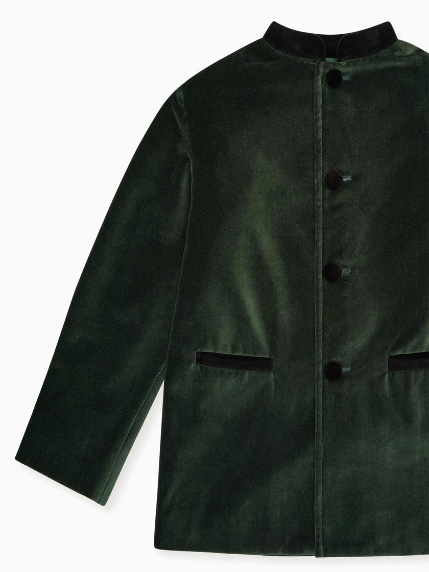 Dark Green Hugo Velvet Boy Jacket