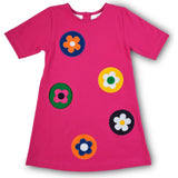 Pique Knit Dress With Flower Dots