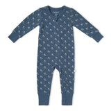 Organic 2-Way Zip Romper - Indigo Blossom