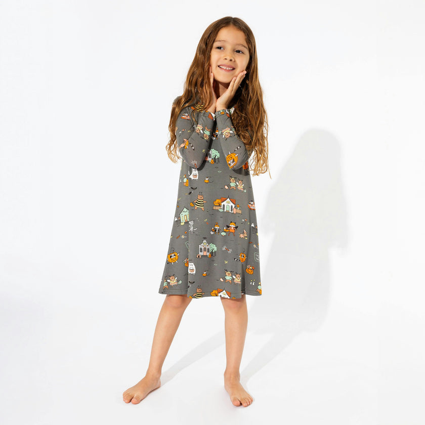 Trick or Treaters Bamboo Girls' Long Sleeve Dress
