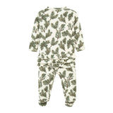 Pine Brushed Ruffle Footed Romper