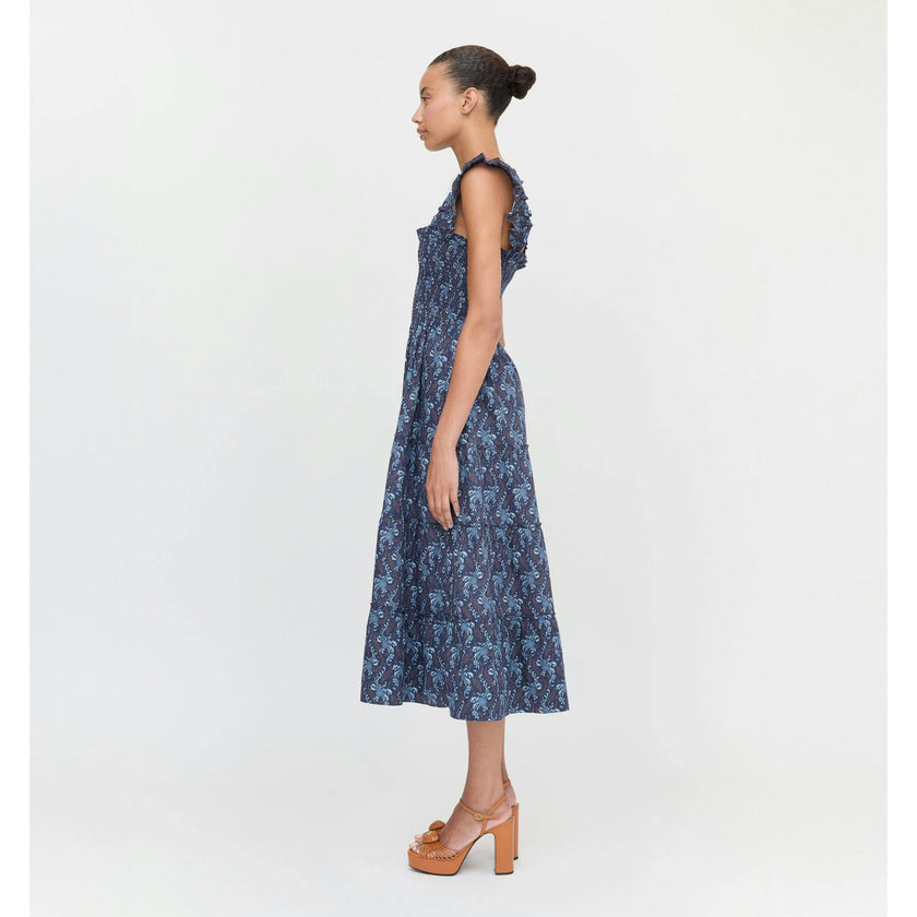 The Ellie Nap Dress - Navy Cala Paisley