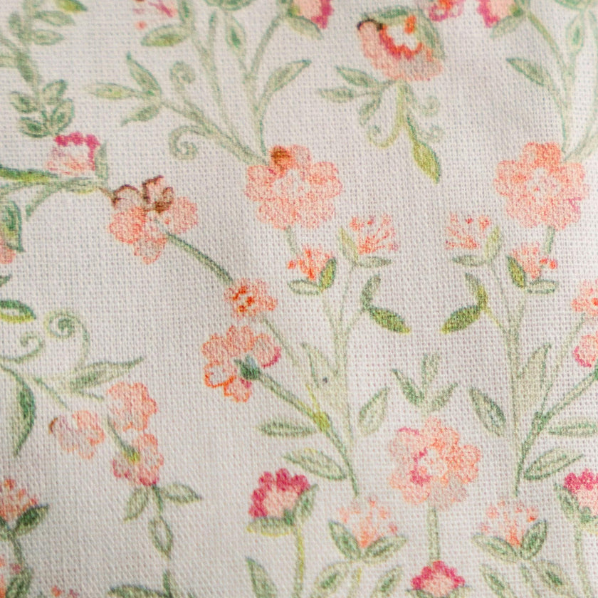 Apricot Meadow Timeless Floral Ruffle Zipper Pouch Lilac Vine Scroll