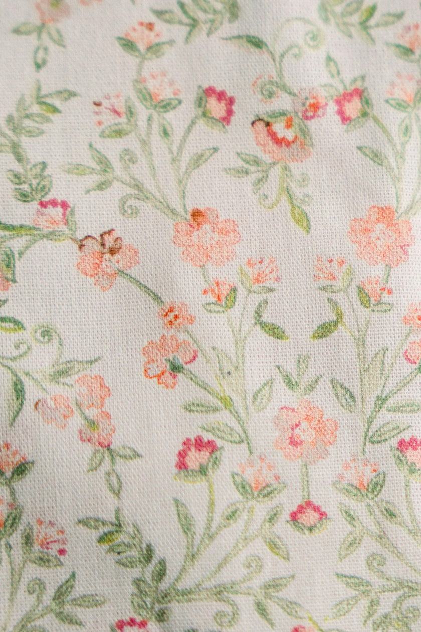 Apricot Meadow Timeless Floral Ruffle Zipper Pouch Lilac Vine Scroll
