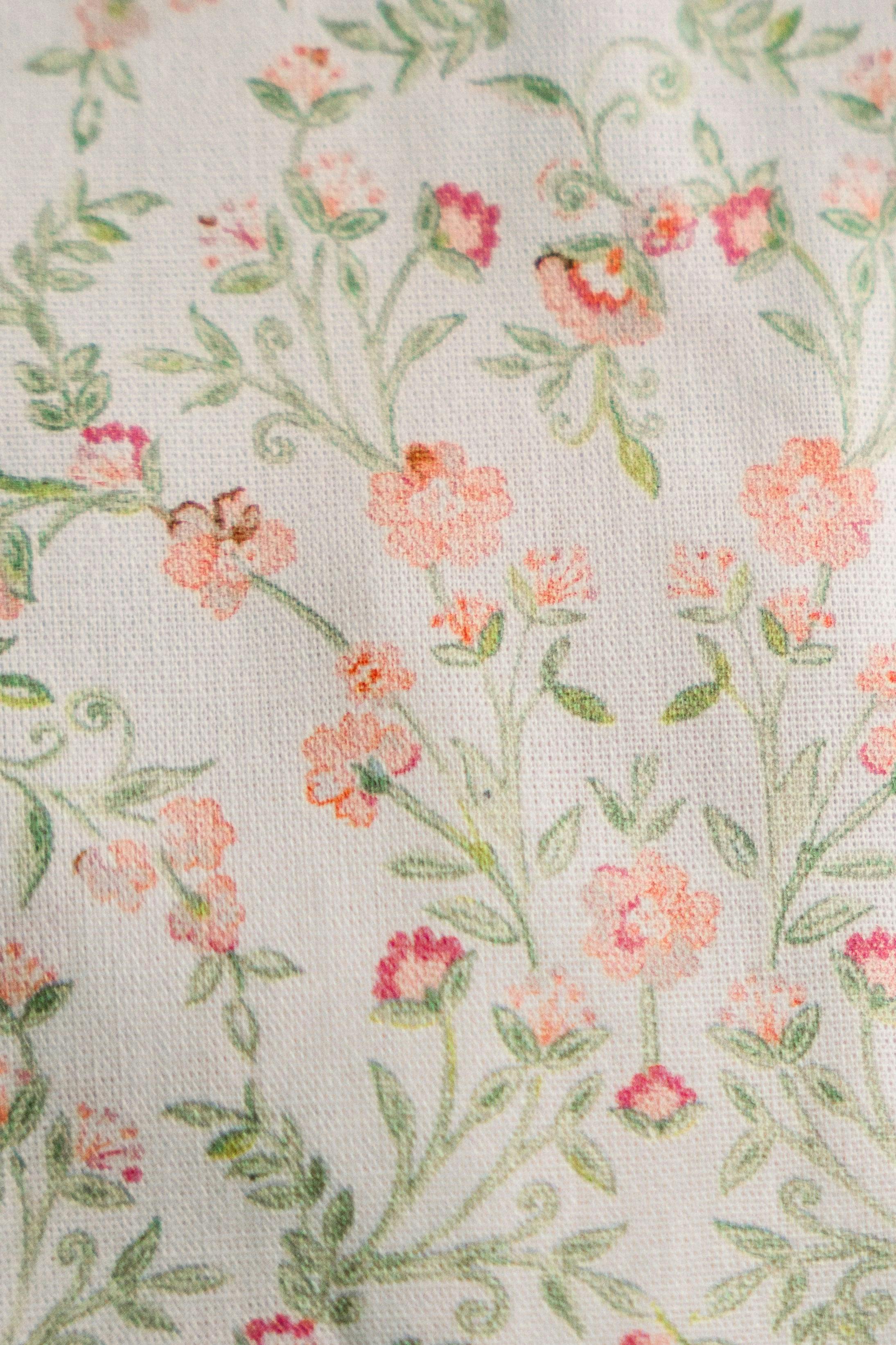 Apricot Meadow Timeless Floral Ruffle Zipper Pouch Lilac Vine Scroll